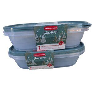 Rubbermaid TakeAlongs, Large Rectangular Plastic Food Storage Containers 4pc